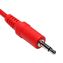 Load image into Gallery viewer, SAPT44 - 3 Foot Red 3.5mm Mono Male to RCA Male Jack Audio Patch Cables - 6 Pack