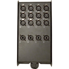 Load image into Gallery viewer, SAJLP-12x4x50 - 12 Channel 50 Foot XLR Low Profile Snake Cable with TRS Returns