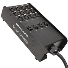 Load image into Gallery viewer, SAJLP-12x4x50 - 12 Channel 50 Foot XLR Low Profile Snake Cable with TRS Returns