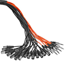 Load image into Gallery viewer, SAJLP-16x8x100 - 16 Channel 100 Foot XLR Low Profile Snake Cable with TRS Returns