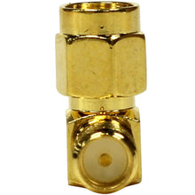 Load image into Gallery viewer, SAPT316 - 6 Pack of Gold Coax SMA Male to Rght Angle Female Cable Adapters