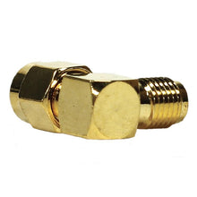 Load image into Gallery viewer, SAPT318 - 6 Pack of Gold Coax SMA Female to Right Angle Male Cable Adapters