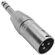 Load image into Gallery viewer, SAPT508 - 4 Pack of XLR Male to 1/4" TRS Stereo Male Cable Adapters - XLR-M to 6.3mm
