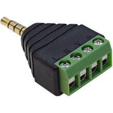 Load image into Gallery viewer, SAPT523 - Pair of 1/8" (3.5mm) Stereo TRRS Male to 4 Screw AV Terminal Balun Connectors