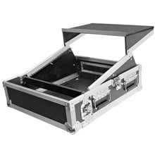 Load image into Gallery viewer, SATAC2x10 - Heavy Duty 2 Space ATA Rack Case with 10U DJ Mixer Top and Laptop Shelf