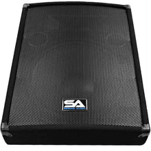 Load image into Gallery viewer, SA-15MT-PW - Pair of Powered 2-Way 15" Floor / Stage Monitors Wedge Style with Titanium Horn