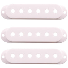 Load image into Gallery viewer, 3 Pack of White Single Coil Pickup Covers - Strat Guitar Style