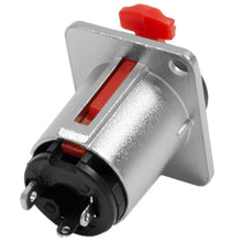 Load image into Gallery viewer, SAPT233 - Locking 1/4" Female Panel Mount Connector - Nickel Plated 3 Pole (5 Pack)