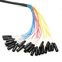 Load image into Gallery viewer, SATSS-24x1530 - 24 Channel Send XLR Splitter Snake Cable - 15 foot trunk and 30 foot trunk