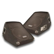 Load image into Gallery viewer, Pair of 15&quot; PA Speakers and 12&quot; wedge Floor Monitors
