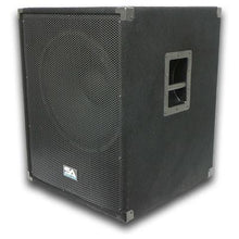 Load image into Gallery viewer, Pair of 18&quot; PA Bass Sub woofer Cabinets, Power Amplifier, and Cables
