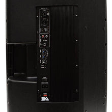 Load image into Gallery viewer, Pair of Powered Outdoor 15&quot; PA DJ Molded Speakers with Speaker Stands &amp; XLR Cables
