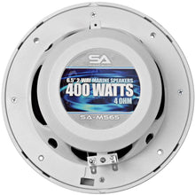 Load image into Gallery viewer, SA-MS65W - Pair of 400 Watt 6.5 Inch 2-Way Waterproof Boat/Marine Speakers - 800 Watts Total
