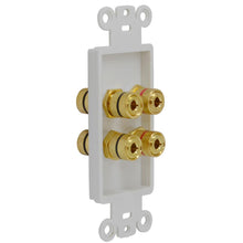 Load image into Gallery viewer, SA-PLATE45 - White 2 Speaker Banana Plug / Speaker Wire Wall Plate
