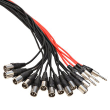 Load image into Gallery viewer, SAJLP-12x4x100 - 12 Channel, 100 Foot XLR Low Profile Snake Cable with TRS Returns
