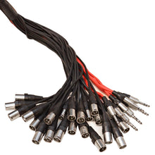 Load image into Gallery viewer, SAJLP-24x8x100 - 24 Channel 100 Foot XLR Low Profile Snake Cable with 8 TRS Returns

