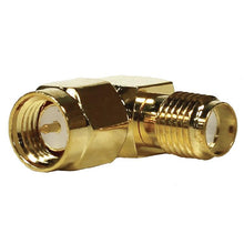 Load image into Gallery viewer, SAPT316 - 6 Pack of Gold Coax SMA Male to Rght Angle Female Cable Adapters
