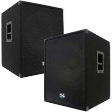 Load image into Gallery viewer, Pair of Dual 12&quot; PA Speakers, Pair of Powered 18&quot; Subs, and Cables
