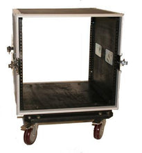 Load image into Gallery viewer, 10 Space Rack Case with Casters and 2 Space Drawer
