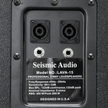 Load image into Gallery viewer, Pair of Premium Black 15&quot; PA Loudspeakers with two Tripod Speaker Stands
