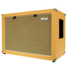 Load image into Gallery viewer, Luke-2x12C - Contemporary Empty Dual 12&quot; Guitar Cabinet - Orange Tolex/Wheat Cloth Grill
