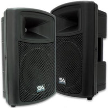 Load image into Gallery viewer, Pair of 15&quot; PA DJ Molded Speakers and Stands
