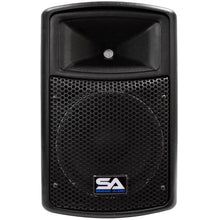 Load image into Gallery viewer, Pair of Powered 10&quot; PA DJ Molded Speakers with Speaker Stands
