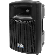 Load image into Gallery viewer, Pair of Powered 10&quot; PA DJ Molded Speakers with Speaker Stands
