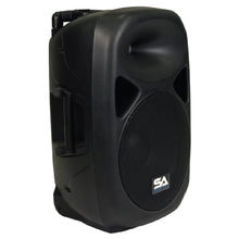 Load image into Gallery viewer, Pair of Powered 12 Inch PA Speakers - Rechargeable with 2 Mics, Remote and Bluetooth
