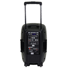 Load image into Gallery viewer, Pair of Powered 12 Inch PA Speakers - Rechargeable with 2 Mics, Remote and Bluetooth
