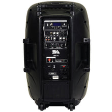 Load image into Gallery viewer, Pair of Powered 15 Inch PA Speaker - Rechargeable with 2 Mics, Remote and Bluetooth

