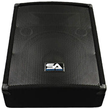 Load image into Gallery viewer, SA-12MT-PW - Pair of Powered 2-Way 12&quot; Floor / Stage Monitor Wedge Style with Titanium Horn
