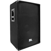 Load image into Gallery viewer, Pair of Powered 2-Way 15&quot; PA / DJ / Band Speaker Cabinet with Titanium Horns and Stands
