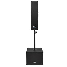 Load image into Gallery viewer, SA-CPPA2 - Powered Compact Portable PA System - Pair of 4x5 Column Speakers, Pair of 12 Inch Subwoofers and Poles
