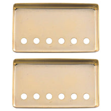 Load image into Gallery viewer, Pair of Gold Metal Humbucker Covers for Electric Guitars - 52mm Spacing
