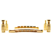 Load image into Gallery viewer, Gold Tuneomatic Guitar Bridge and Tailpiece with Posts for LP Electric Guitar

