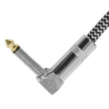 Load image into Gallery viewer, SAGCRBS-18-3PK - 18&#39; Black &amp; Silver Woven Guitar/Instrument Cable (3 Pack)
