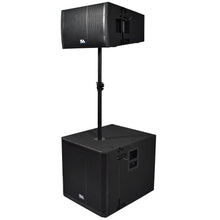 Load image into Gallery viewer, Powered 18 Inch Line Array Subwoofer, Powered 12 Inch Line Array Speaker and Mounting Pole
