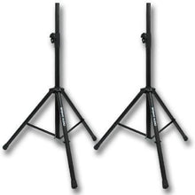 Load image into Gallery viewer, Pair of 15&quot; PA Speakers with two tripod speaker stands
